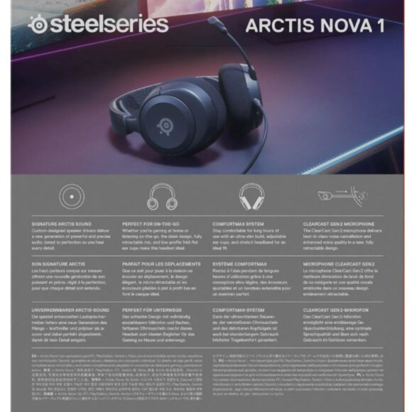 SteelSeries Arctis Nova 1 Black Wired Gaming Headset In Sealed Box - Picture 3 of 6